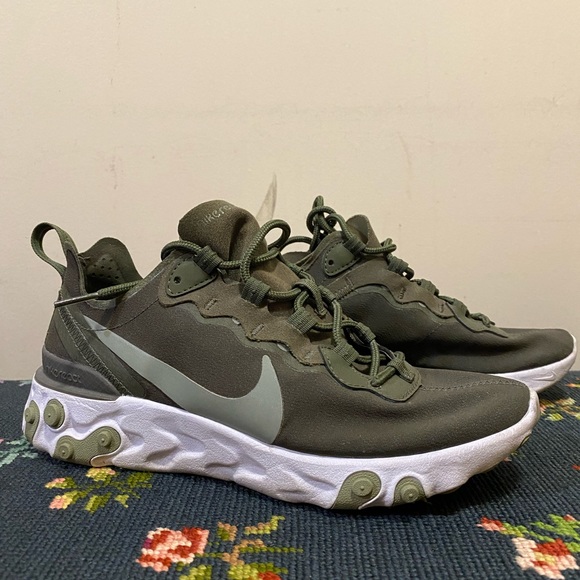 Nike React Element 55 Sneakers (6.5, green & white) - Picture 5 of 8